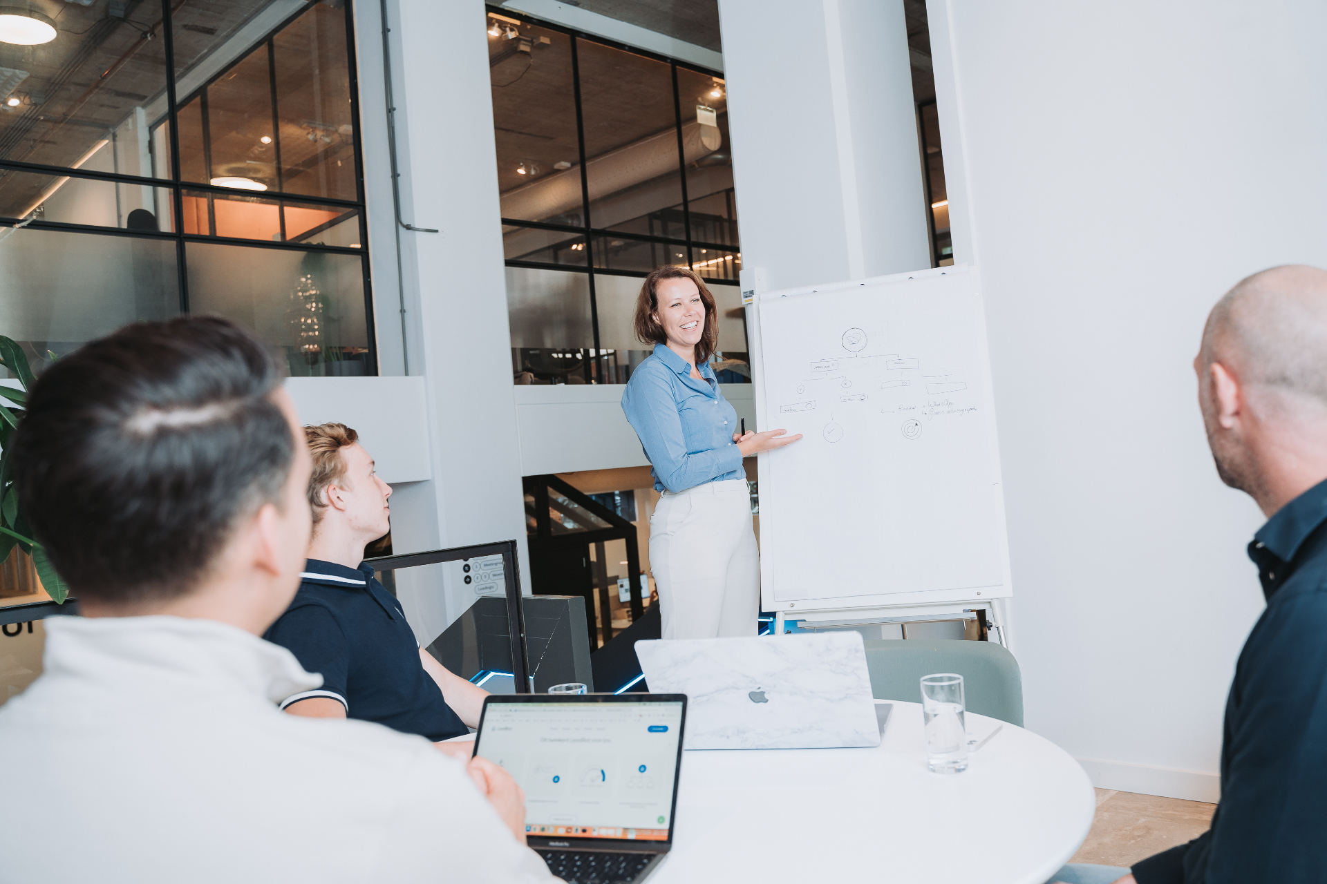 A Partner Success Manager explaining a LeadBot flow